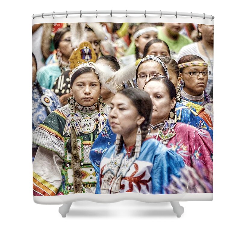 Black Hills Powwow Shower Curtain featuring the photograph Winyan Strength by Clarice Lakota