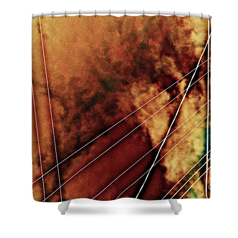 Abstract Shower Curtain featuring the photograph wires IV by Diane montana Jansson
