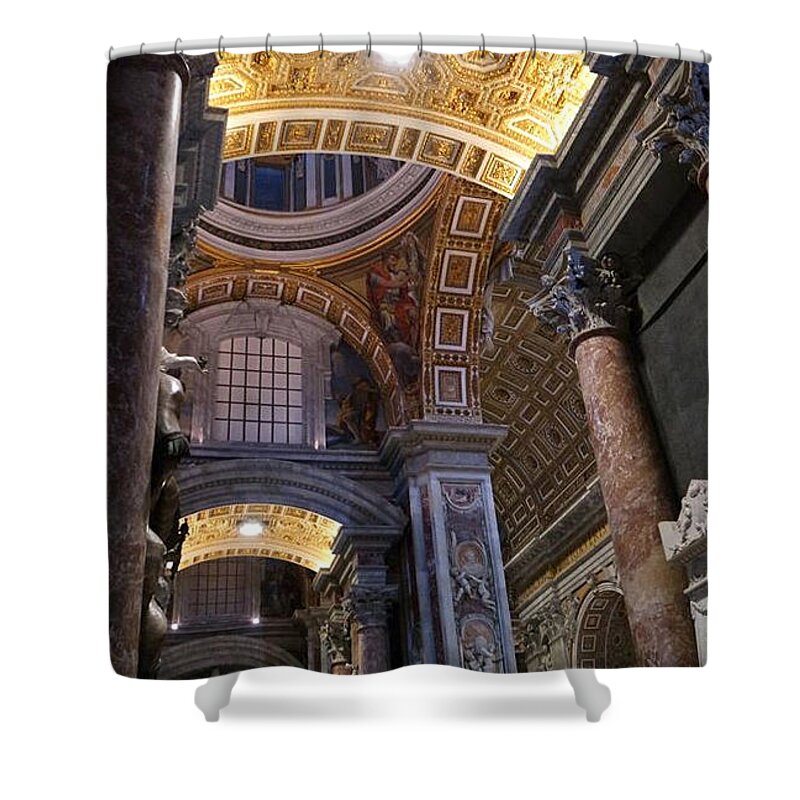 Saint Shower Curtain featuring the photograph Within the Corridors of St. Peter's by Melinda Dare Benfield