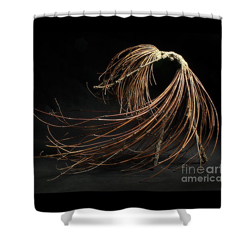 Woman Shower Curtain featuring the mixed media Withstand by Adam Long