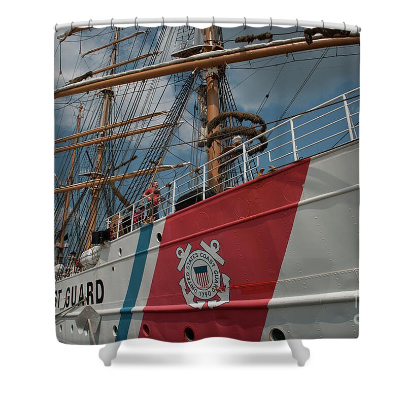 United States Coast Guard Eagle Masthead Shower Curtain featuring the photograph Wix-327 by Dale Powell
