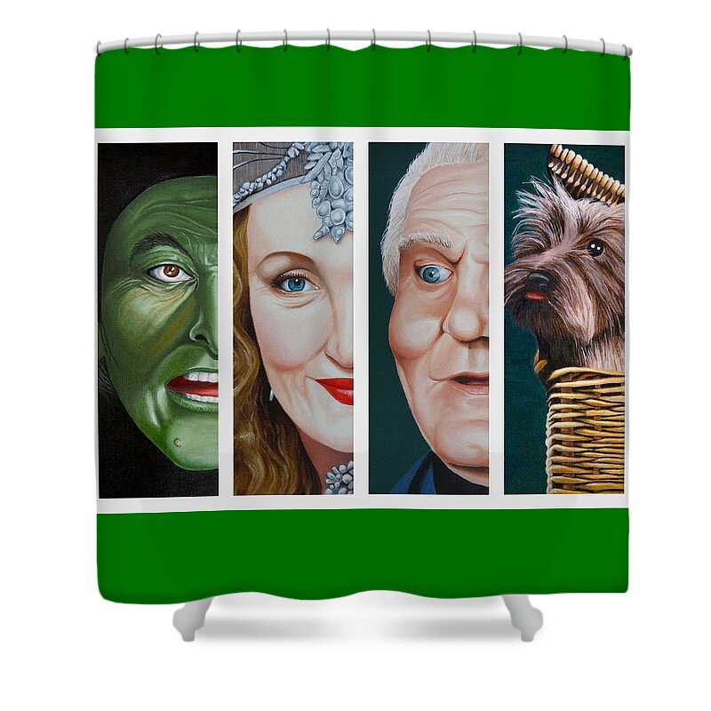 Wizard Of Oz Shower Curtain featuring the painting Wizard of Oz Set Two by Vic Ritchey