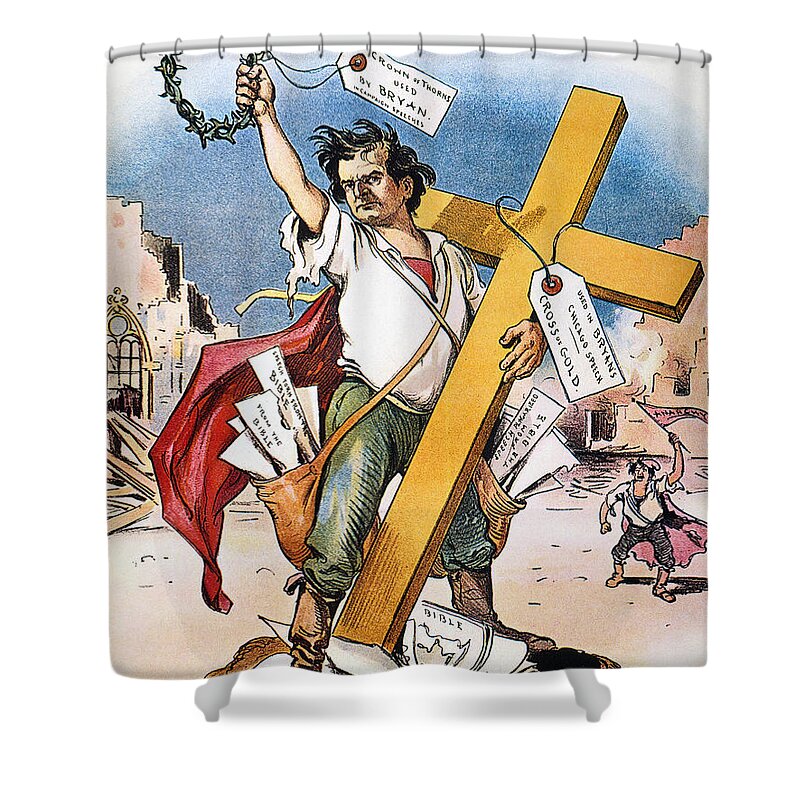 1896 Shower Curtain featuring the photograph W.j. Bryan: Cross Of Gold by Granger