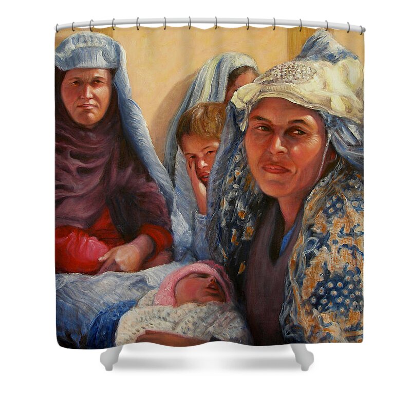 Realism Shower Curtain featuring the painting Women of War by Donelli DiMaria