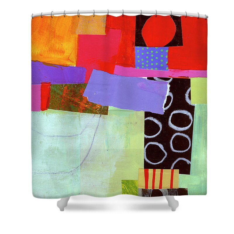 Grid Shower Curtain featuring the painting Wonky Grid #19 by Jane Davies