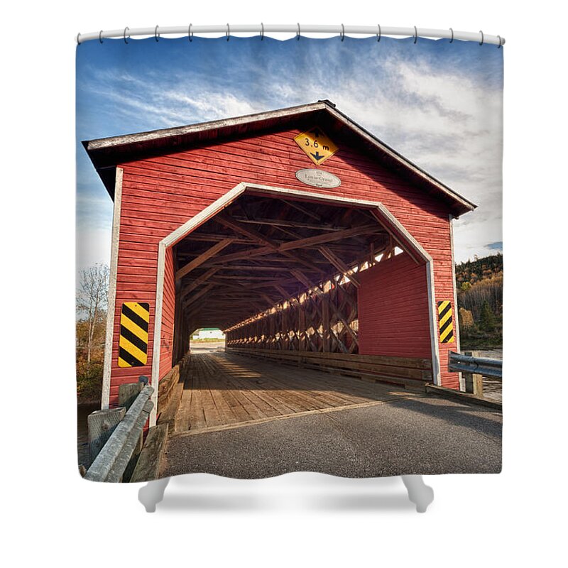 Bridge Shower Curtain featuring the photograph Wood bridge by U Schade