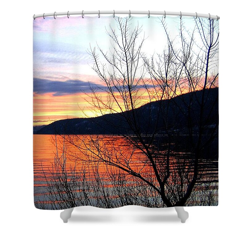 Sunset Shower Curtain featuring the photograph Wood Lake Sunset by Will Borden