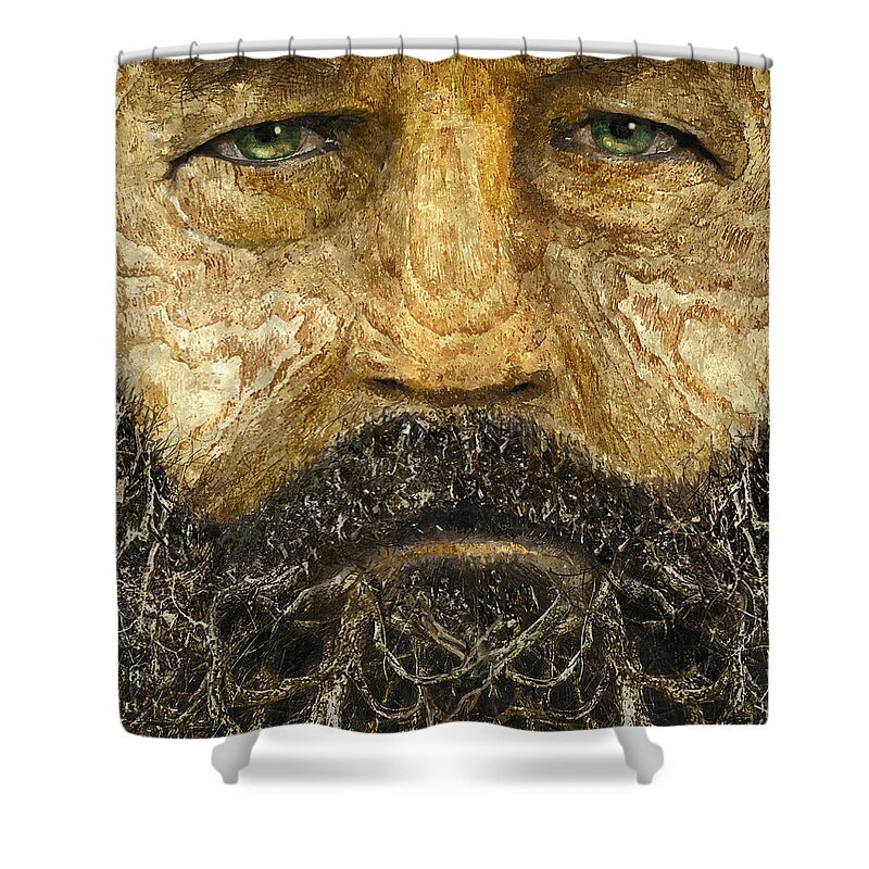 Wood Shower Curtain featuring the painting Wood Rick by Rick Mosher