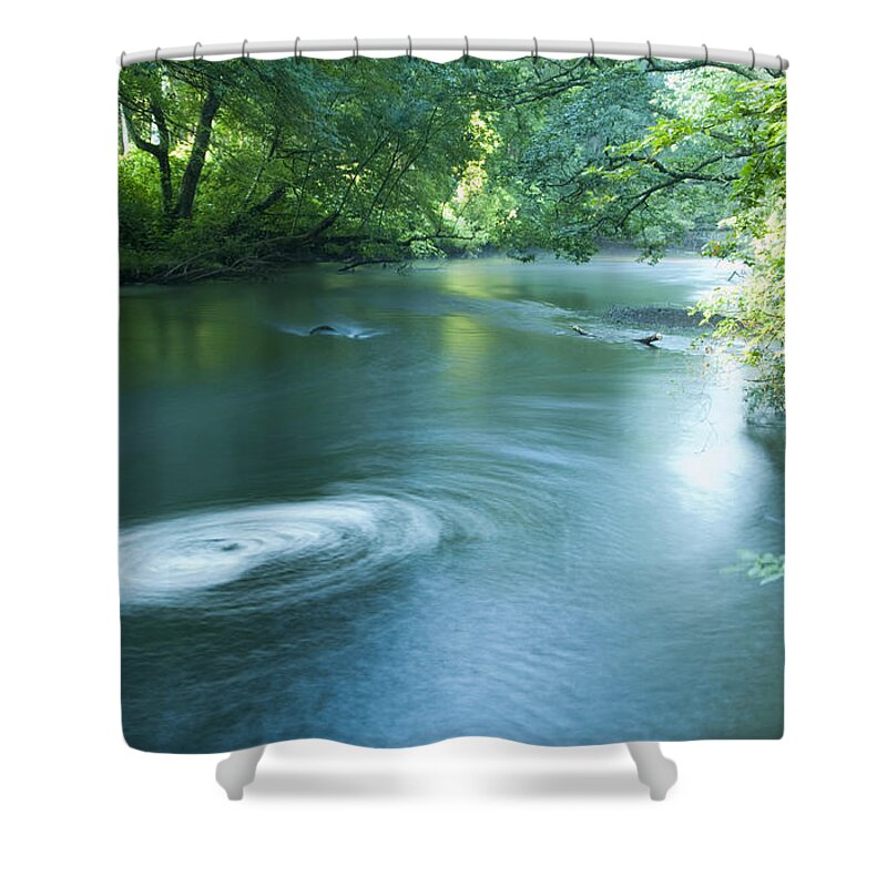 Photography Shower Curtain featuring the photograph Wood River Whirlpool by Steven Natanson