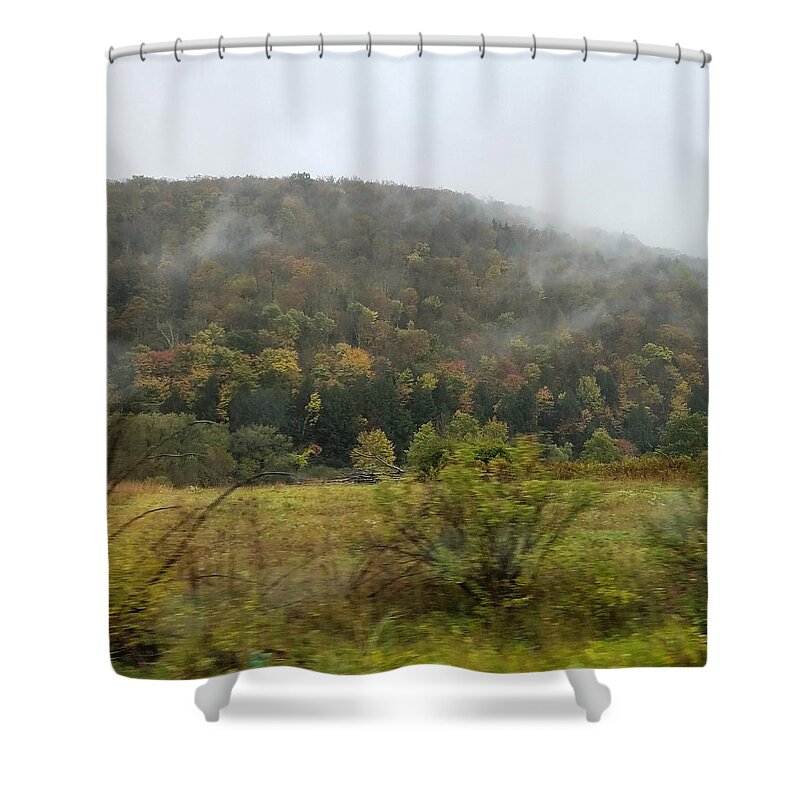 Forest Shower Curtain featuring the photograph Wooded Mountain Mist by Vic Ritchey