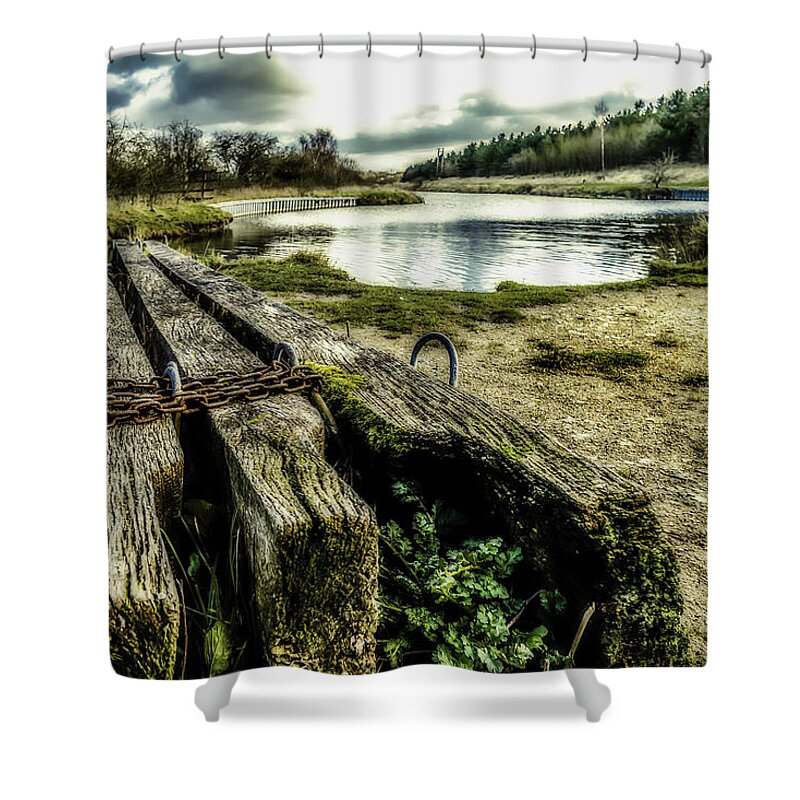 Canal Shower Curtain featuring the photograph Woodside by Nick Bywater