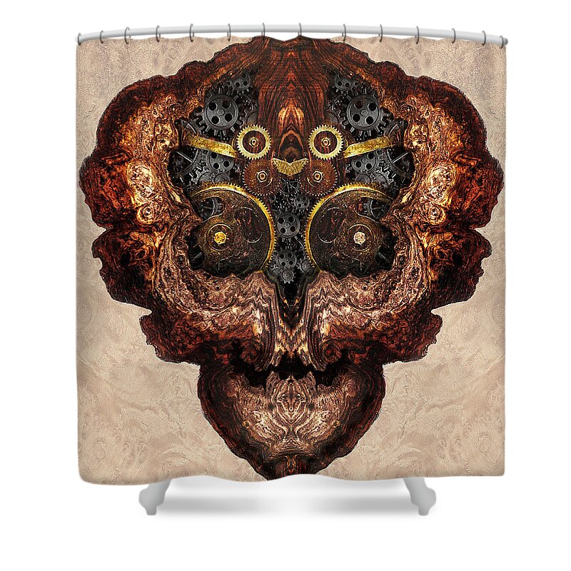 Wood Shower Curtain featuring the digital art Woody 75 by Rick Mosher