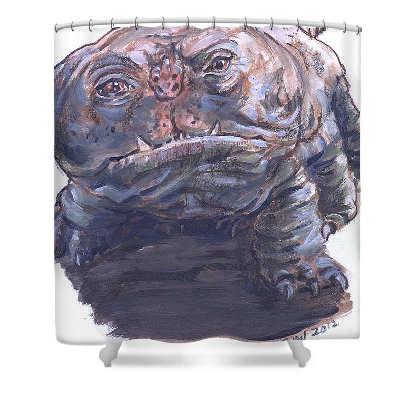 Woola Shower Curtain featuring the painting Woola by Bryan Bustard