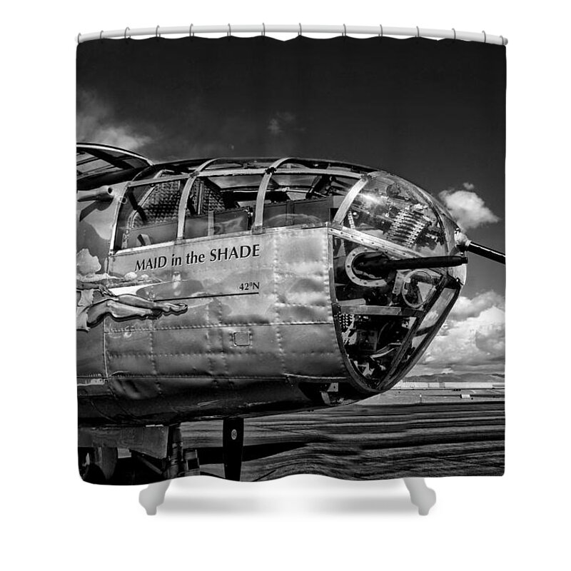 Photograph Shower Curtain featuring the photograph World War II Bomber by Richard Gehlbach