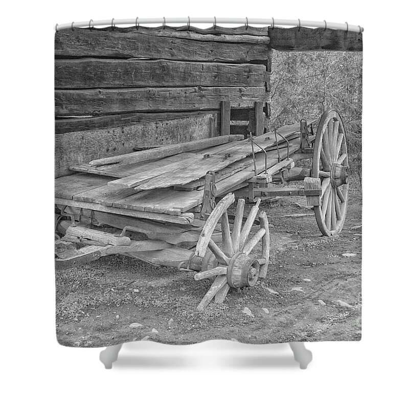 Wagon Shower Curtain featuring the photograph Worn and Broken by Geraldine DeBoer