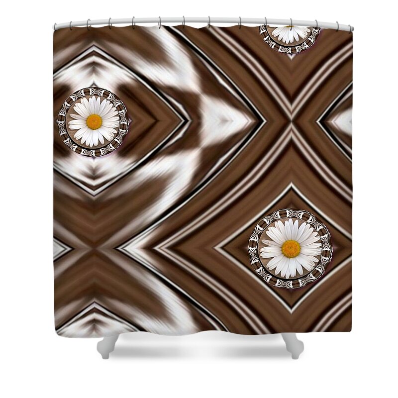 Flowers Shower Curtain featuring the mixed media Worship by Pepita Selles