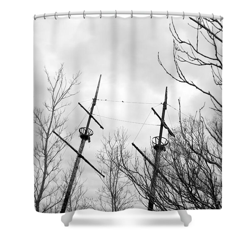 Trees Shower Curtain featuring the photograph Wrecked by Valentino Visentini