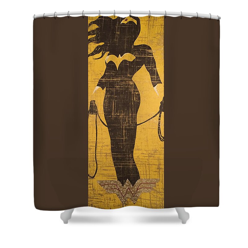 Comics Shower Curtain featuring the painting WW by Edmund Royster