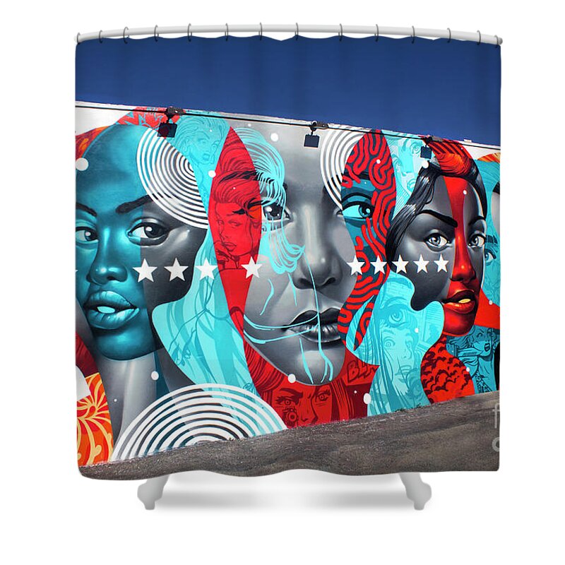 Miami Shower Curtain featuring the photograph Miami Wynwood Mural 01 by Carlos Diaz