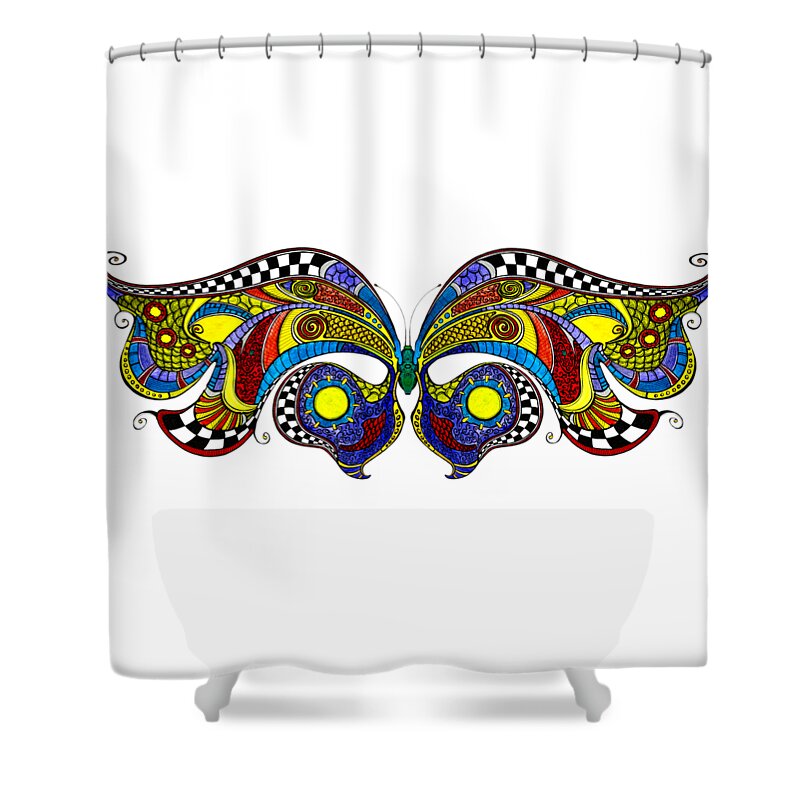 Gallery Shower Curtain featuring the drawing Chrysalis by Dar Freeland