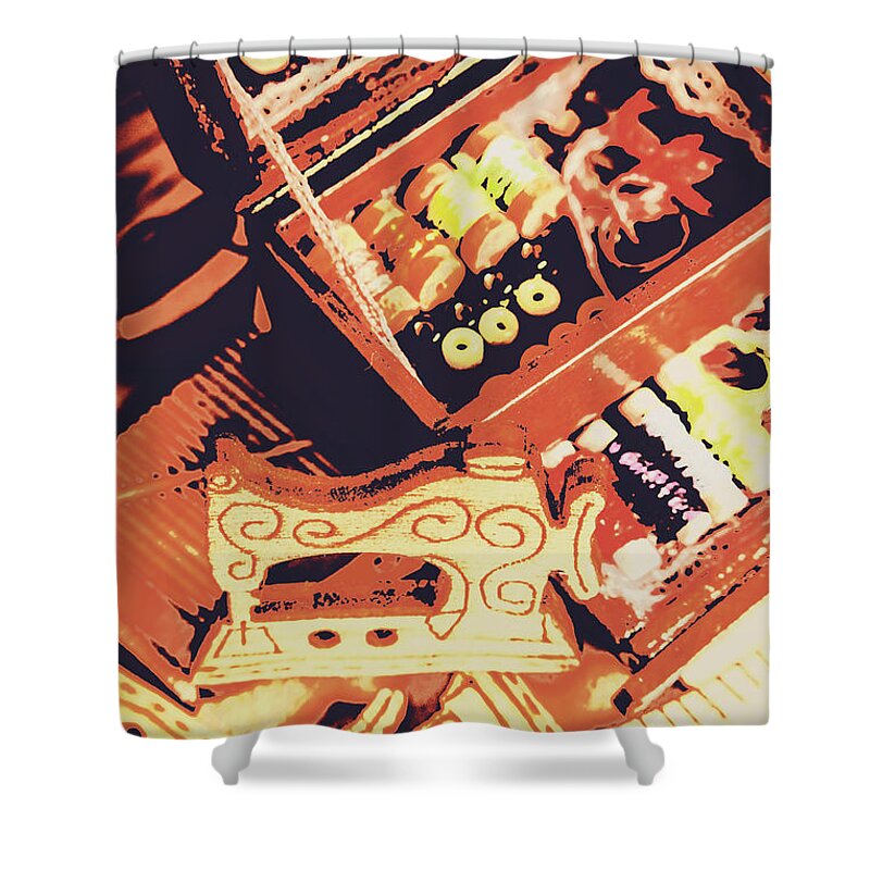 Handicraft Shower Curtain featuring the photograph Yarn Chest by Jorgo Photography