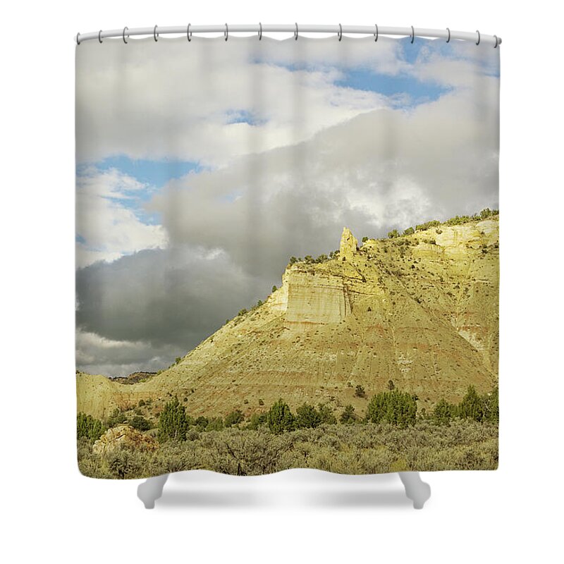 Sky Shower Curtain featuring the photograph Yellow Cliffs by Peter J Sucy