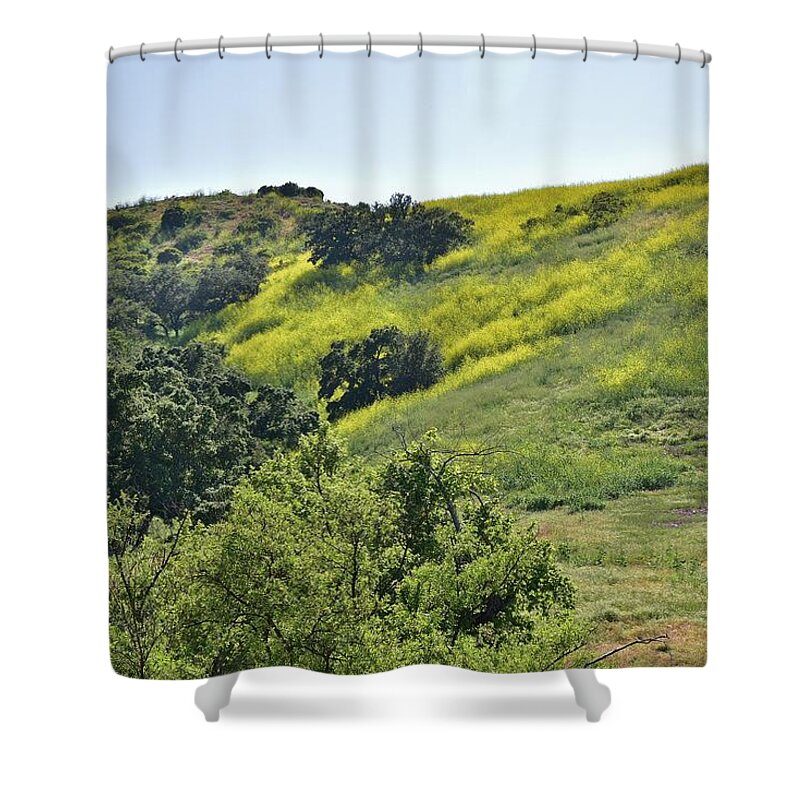 Linda Brody Shower Curtain featuring the photograph Yellow Mustard III by Linda Brody