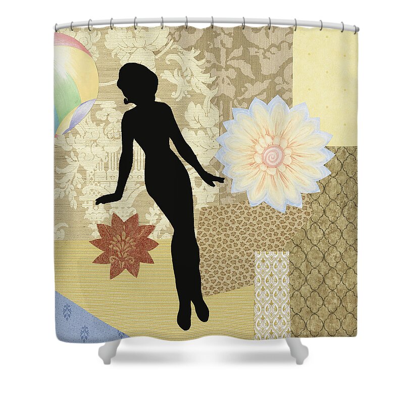 Little Girls Room Art Shower Curtain featuring the mixed media Yellow Paper Doll by Katia Von Kral