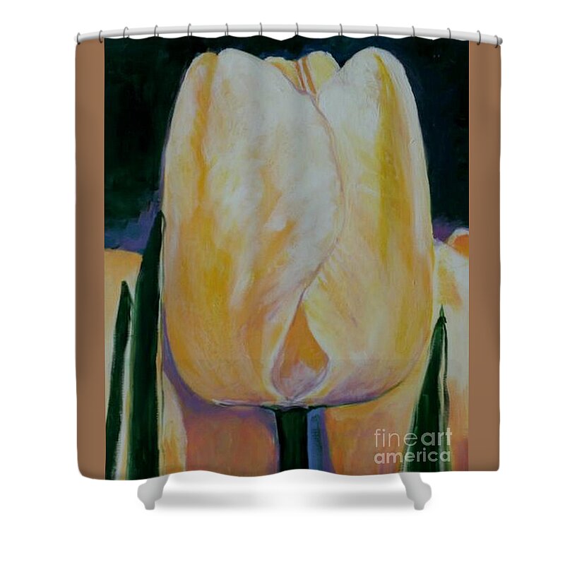 Floral Shower Curtain featuring the painting Yellow Serenity by Diane montana Jansson