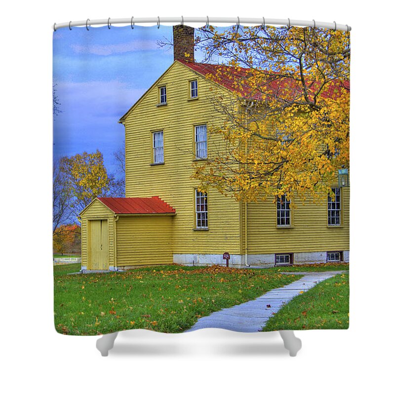 Shaker Shower Curtain featuring the photograph Yellow Shaker House 2 by Sam Davis Johnson