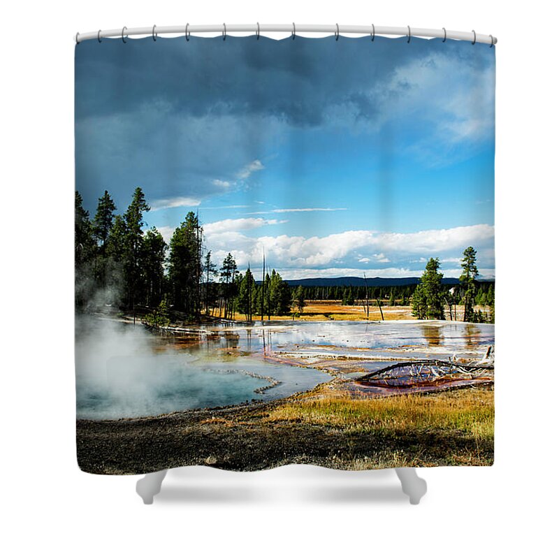 Yellowstone Shower Curtain featuring the photograph Yellowstone Colors #1 by Scott Read