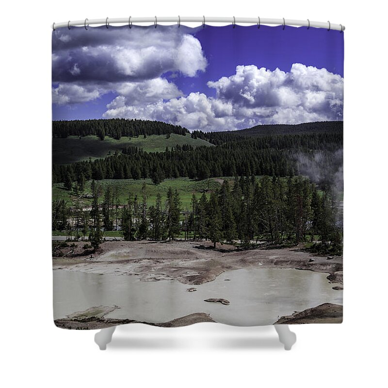 Yellowstone National Park Shower Curtain featuring the photograph Yellowstone Tar Pits by Jason Moynihan
