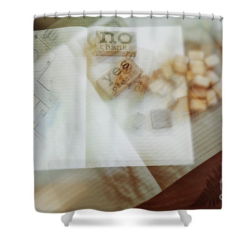 Game Shower Curtain featuring the digital art Yes Or No by Ariadna De Raadt