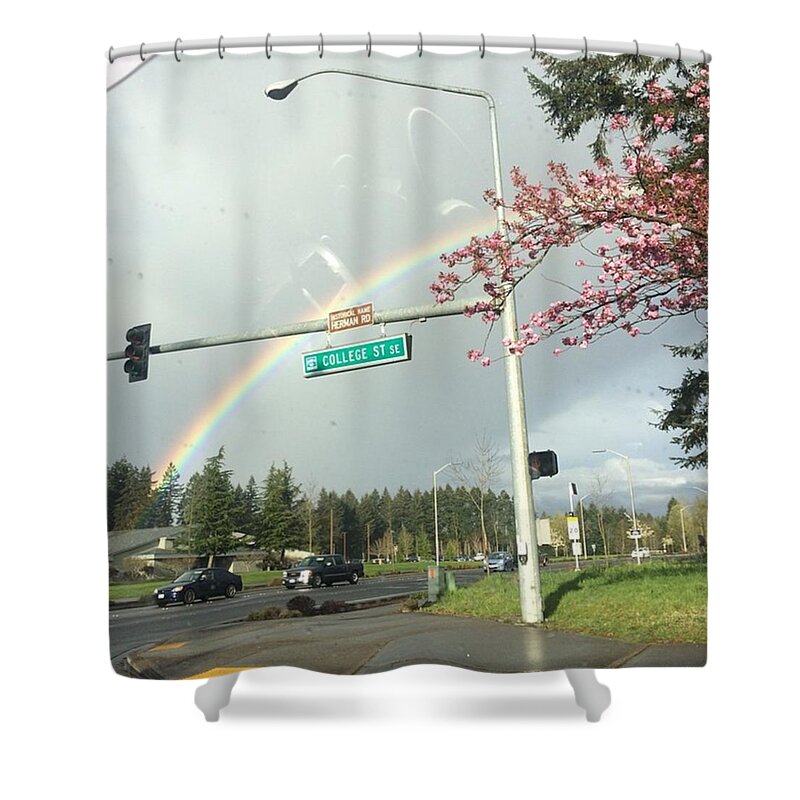 Rainbow Shower Curtain featuring the photograph Lacey by Lily Foist