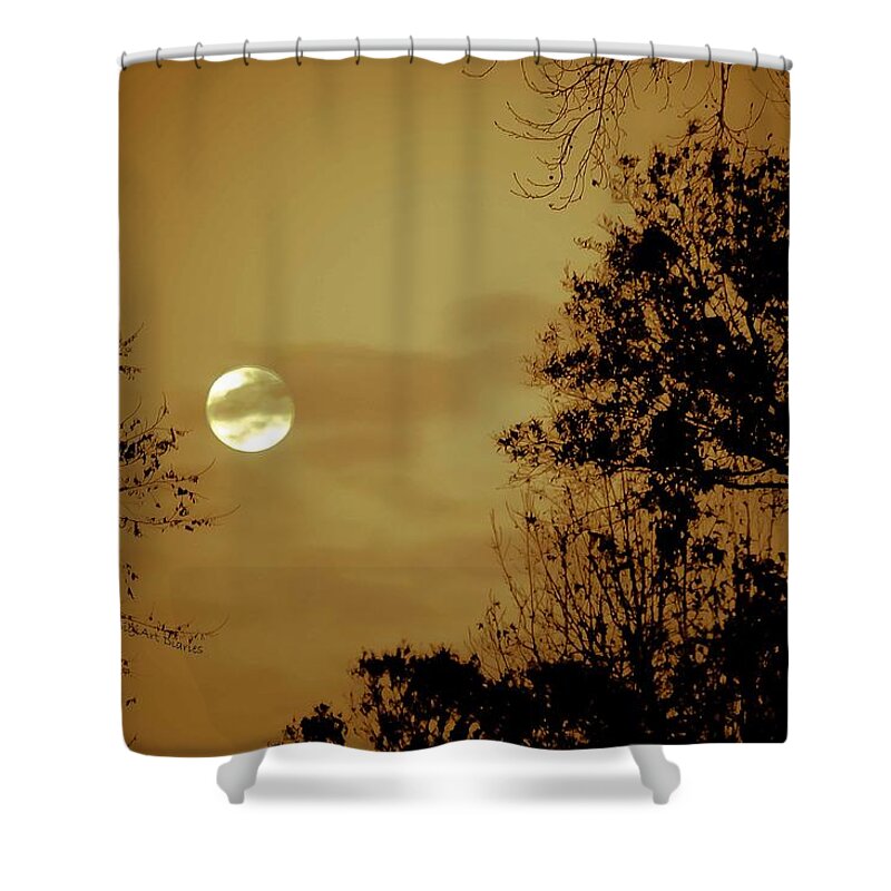 Moon Shower Curtain featuring the photograph Yesteryears Moon by DigiArt Diaries by Vicky B Fuller