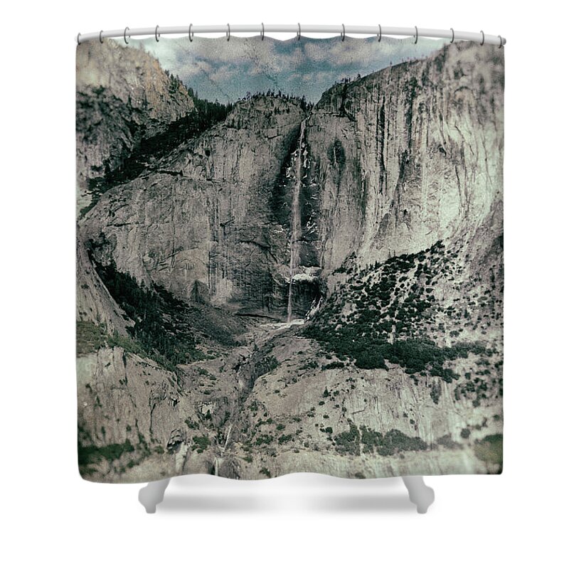 Yosemite Shower Curtain featuring the photograph Yosemite Falls Collodion by Lawrence Knutsson