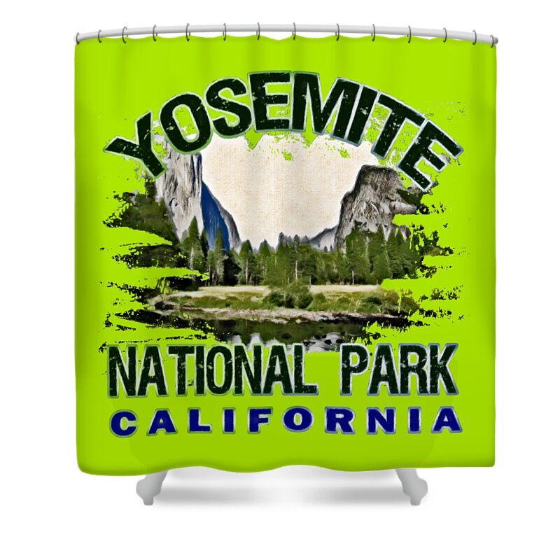 Yosemite National Park Shower Curtain featuring the digital art Yosemite National Park by David G Paul