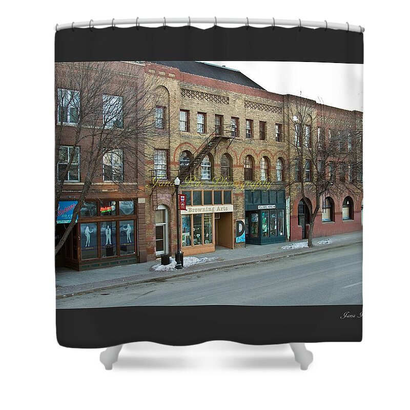 Old Buildings Shower Curtain featuring the photograph You Are Here by Jana Rosenkranz