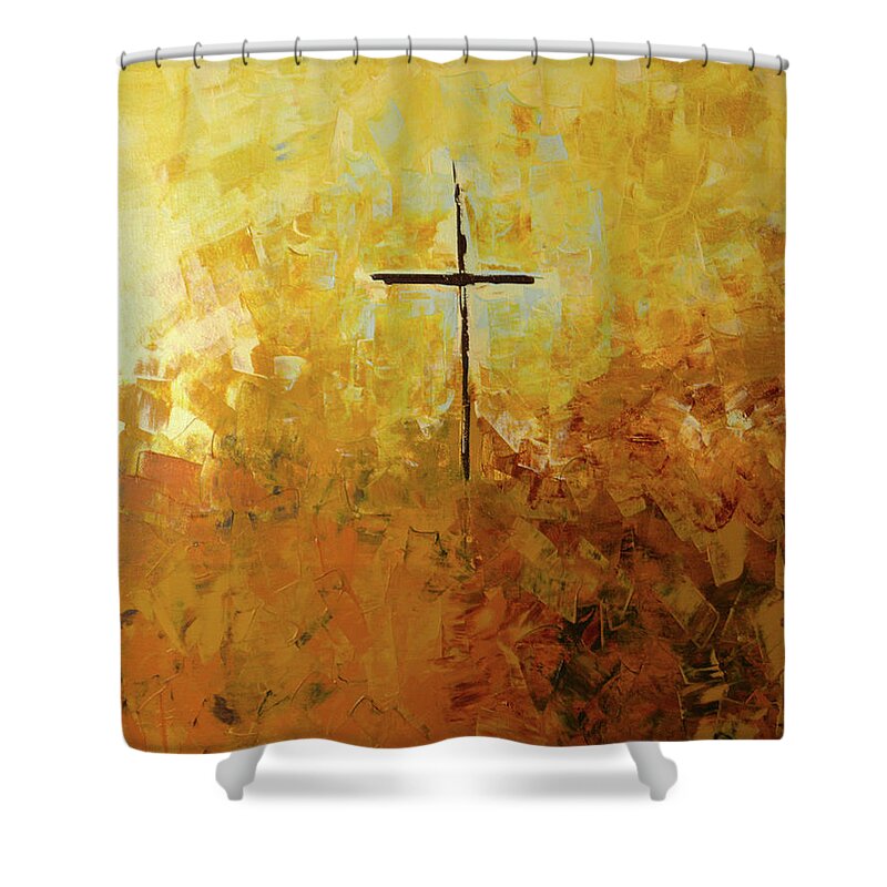 Near Shower Curtain featuring the painting You Are Near by Linda Bailey
