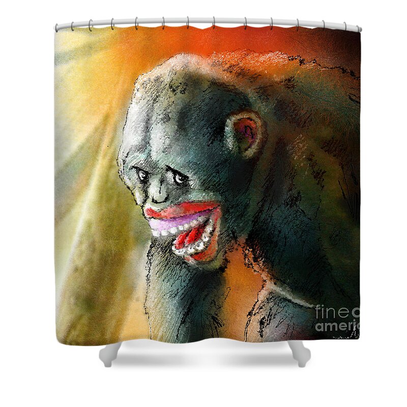 Fun Shower Curtain featuring the painting You Crack Me Up by Miki De Goodaboom