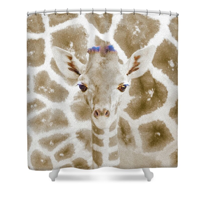 5dmkiv Shower Curtain featuring the photograph Young giraffe by Mark Mille