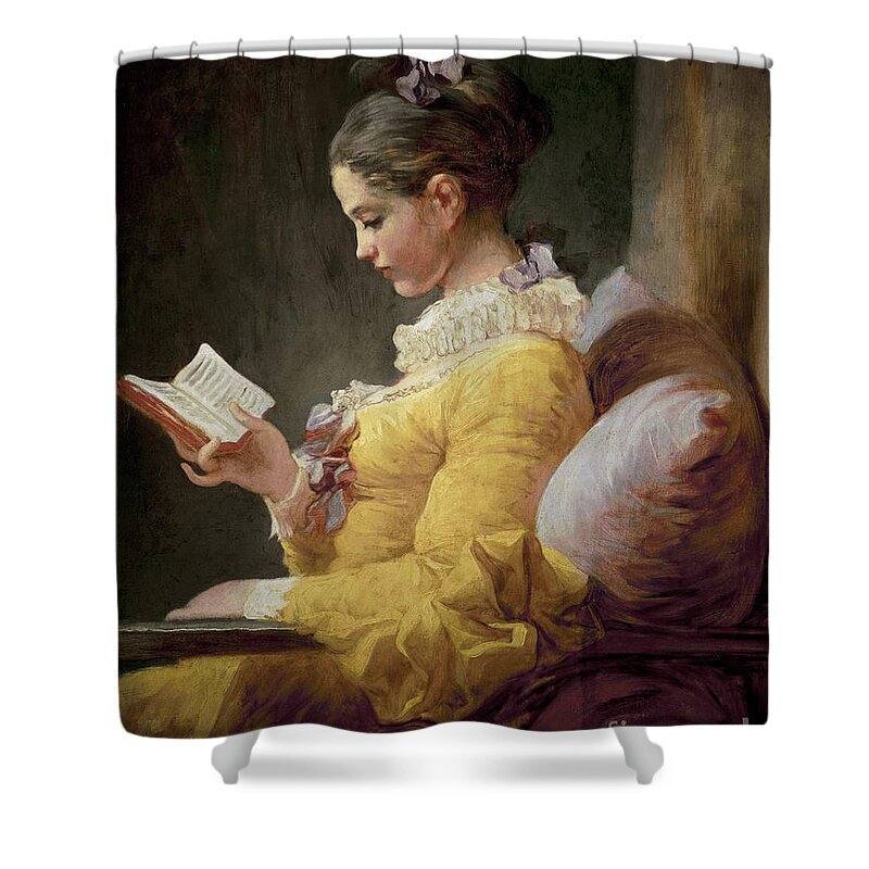 Young Shower Curtain featuring the painting Young Girl Reading by Jean Honore Fragonard