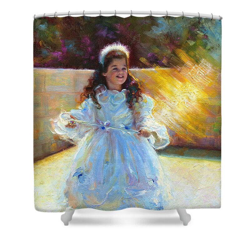 Queen Shower Curtain featuring the painting Young Queen Esther by Talya Johnson