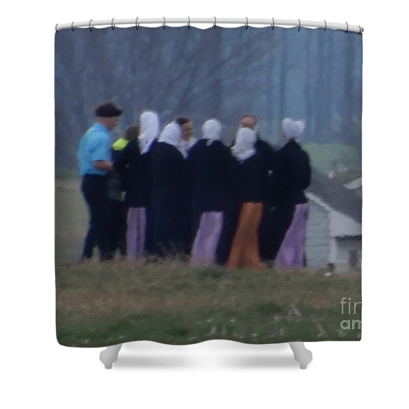 Amish Shower Curtain featuring the photograph Youth Group by Christine Clark