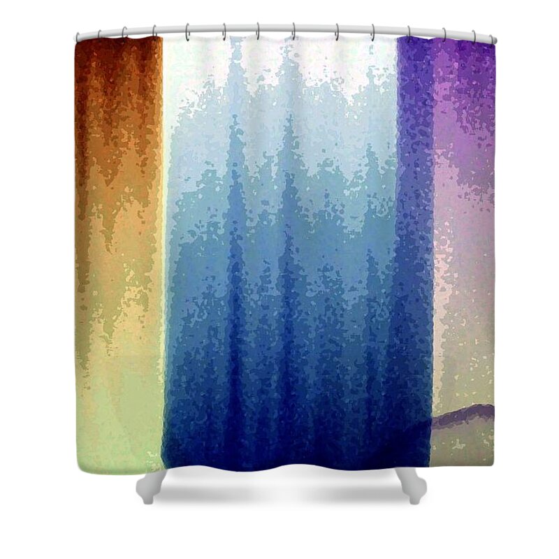 Abstract Shower Curtain featuring the digital art Z1341b by Lawrence Nusbaum