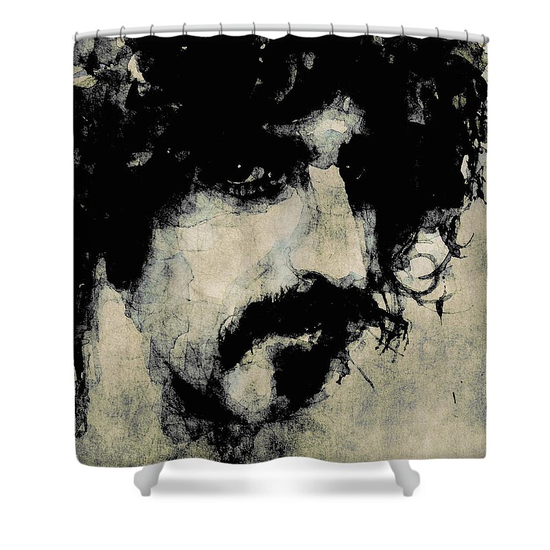 Frank Zappa Shower Curtain featuring the painting Zappa by Paul Lovering