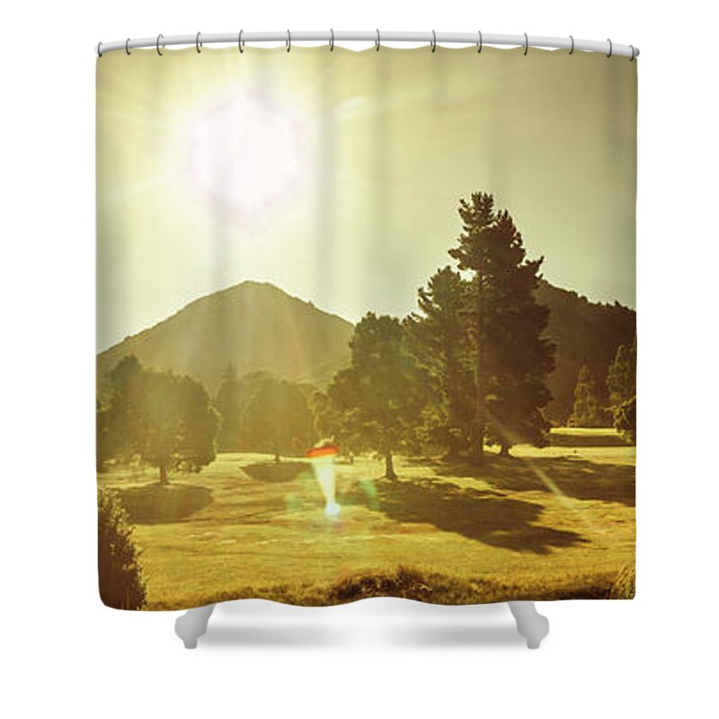 Tasmania Shower Curtain featuring the photograph Zeehan Golf Course by Jorgo Photography