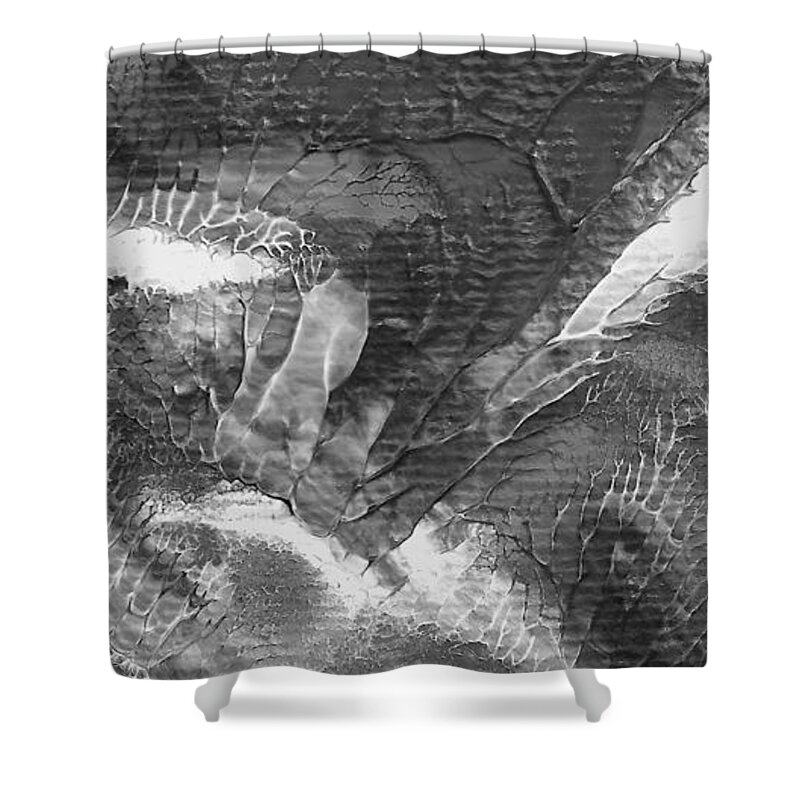 Masartstudio Shower Curtain featuring the painting Zen Abstract A10115Ajpg by Mas Art Studio