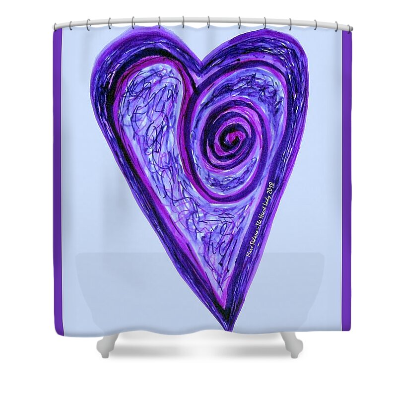 Heart Shower Curtain featuring the photograph Zen Heart Pink Purple Vortex by Mars Besso
