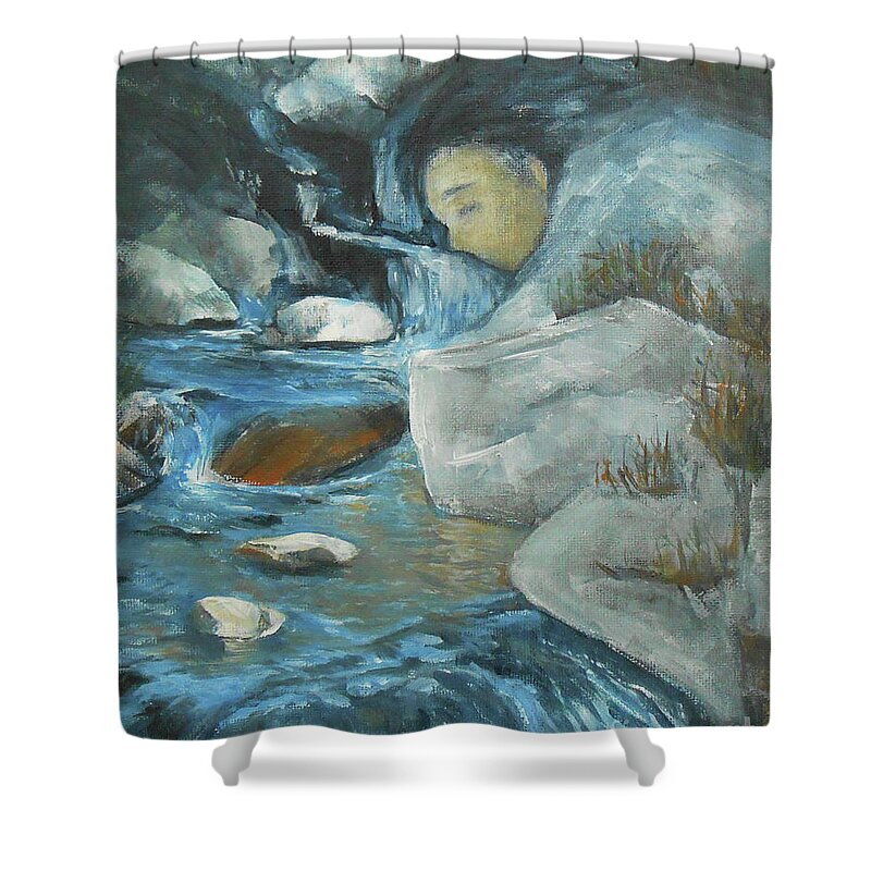 Expressionist Shower Curtain featuring the painting Zenity by Jane See